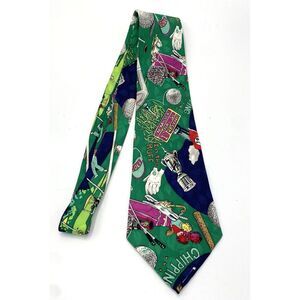 Nicole‎ Miller Men's 1993 All Over Print Novelty Golf Tie 100% Silk
